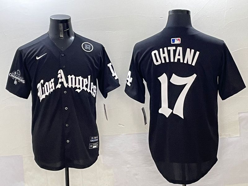 Men Los Angeles Dodgers 17 Ohtani Black Five generations Joint Name 2025 Nike MLB Jersey style 41